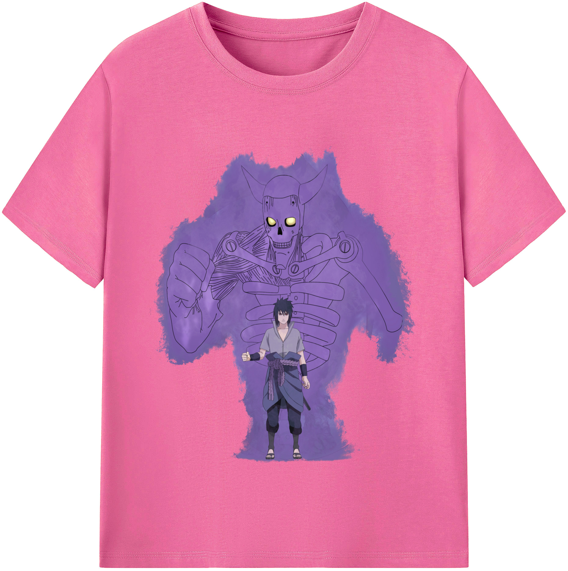（画像用） NARUTO -ナルト- うちは サスケ Uchiha Sasuke レディースカジュアルプリントTシャツ（綿100％）